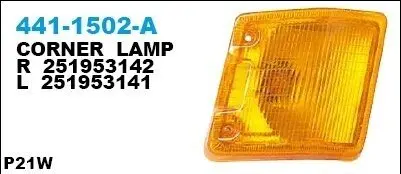 Лампа сигналу повороту переднього Прав (помаранч) VW TRANSPORTER T3 05.79-07.92 DEPO 4411502RA Купити в Україні