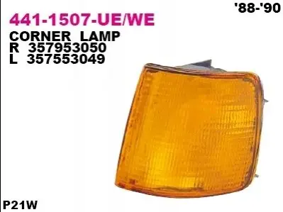 Лампа сигналу повороту переднього Прав (помаранч) VW PASSAT B3 02.88-10.93 DEPO 441-1507R-UE