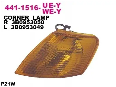 Лампа сигналу повороту переднього Лів (помаранч, P21W) VW PASSAT B5 08.96-11.00 DEPO 441-1516L-UE-Y