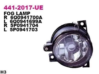 Протитуманна фара передн Лів (H3) SEAT ALTEA, ALTEA XL, CORDOBA 6L, IBIZA III 6L, LEON 1P, TOLEDO III 5P VW FOX, POLO IV 9N 10.01-08.14 DEPO 4412017LUE Купити в Україні