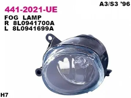Протитуманна фара передн Лів (H7) AUDI A3 8L 10.00-05.03 DEPO 4412021LUE