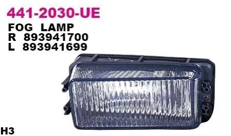 Протитуманна фара передн Прав (H3) AUDI 80 B3 06.86-10.91 DEPO 4412030RUE