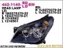 Фара Прав (H1/H7, електричн, з мотором, колір відбивача: чорн) OPEL ASTRA H 03.04-02.07 DEPO (4421140RLDEM) зображення 1