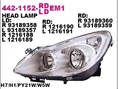 Фара передняя DEPO 4421152LLDEM1