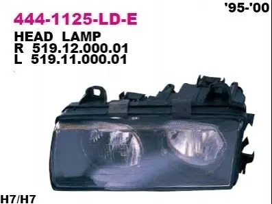 Фара передняя DEPO 444-1125L-LD-E