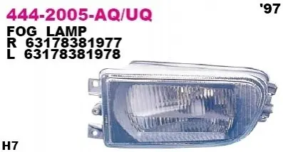 Протитуманна фара передн Прав (H7) BMW 5 E39, Z3 E36 10.95-06.03 DEPO 4442005RUQ