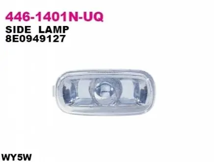 Повторювач повороту Лів/Прав (димчаст, WY5W) AUDI A3 8P, A4 B6, A4 B7, A6 C5, A6 C6 11.00-08.12 DEPO 4461401NUQ
