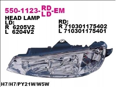 Фара передняя DEPO 550-1123L-LD-EM