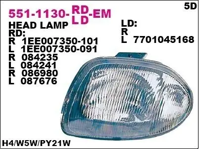 Фара автомобильная DEPO 5511130LLDEM