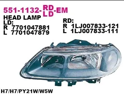 Фара передняя DEPO 551-1132R-LD-EM