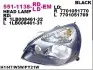 Фара Лів (H1/H7/PY21W/W5W, електричн, без мотора, колір відбивача: хром/чорн) RENAULT CLIO II Ph II, CLIO II Ph III 06.01-05.05 DEPO (551-1138L-LD-EM) зображення 1