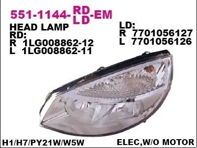 Фара автомобильная DEPO 5511144RLDEM