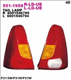 Ліхтар задній DEPO 551-1958L-LD-UE