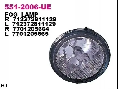 Противотуманная фара передняя правая (H1) DEPO 5512006RUE