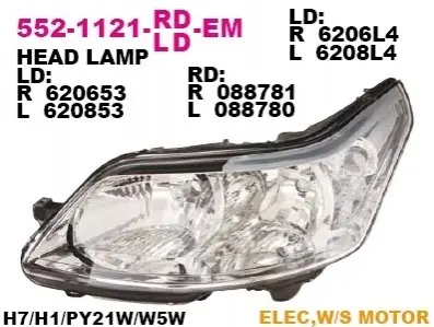 Фара передняя DEPO 552-1121R-LD-EM