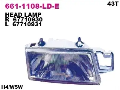 Фара передняя DEPO 661-1108L-LD-E