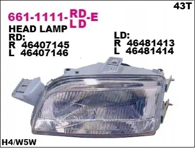 Фара передняя DEPO 661-1111L-LD-E