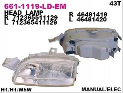 Фара головна, правая DEPO 6611119LLDEM
