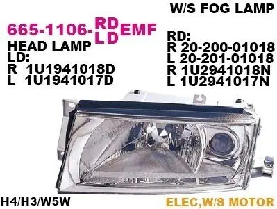 Фара передняя DEPO 6651106RLDEMF
