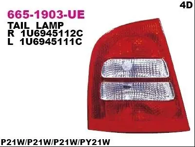 Фонарь задний DEPO 665-1903L-UE