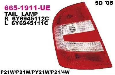 Фонарь задний левый DEPO 6651911LUE