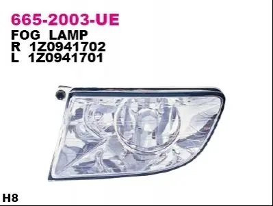 Протитуманна фара передн Прав (H8) SKODA OCTAVIA II 02.04-10.08 DEPO 6652003RUE Купити в Україні