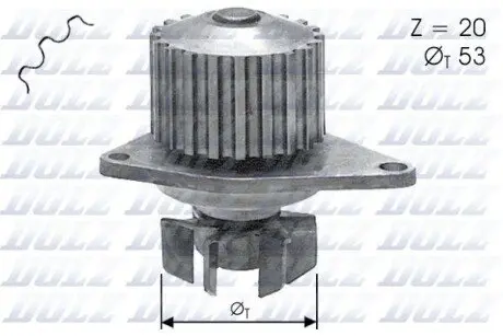 Насос охолоджуючої рідини, з ущільненням CITROEN AX, BERLINGO, BX, C15, C2, C3 I, C3 II, C3 PLURIEL, NEMO, SAXO, XSARA, ZX PEUGEOT 1007, 106 I, 106 II, 205 I, 205 II, 206, 207 1.0-2.2 08.79 DOLZ C110 Купити в Україні