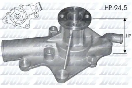 Насос охолоджуючої рідини JEEP WRANGLER I 2.5/4.2 08.86-12.91 DOLZ J203