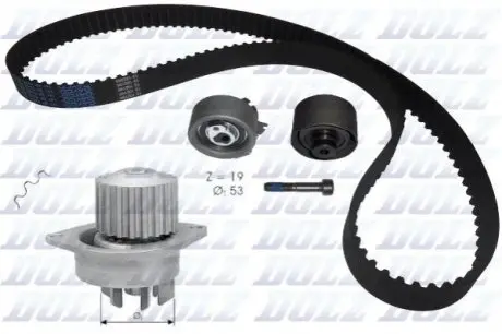Комплект ГРМ + помпа Citroen Berlingo/C3/Peugeot 206/307/Partner 1.6 16V 00- (25.4x134z) DOLZ KD042