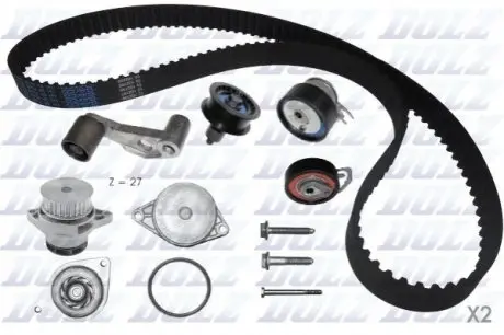 Фото Комплект ГРМ + помпа Audi A2 1.6 FSI/Seat Leon/VW Golf IV 1.6 16V 00-06 (20/17x130/58z) DOLZ (KD051) зображення 1