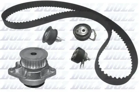 Комплект ГРМ + помпа VW Caddy/Golf/Polo/Skoda Fabia 1.4 99- (20x130z/17x58z) (замінено на KP45565XS) DOLZ KD080