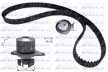 Водяний насос + зубчастий ремінь DOLZ KD134