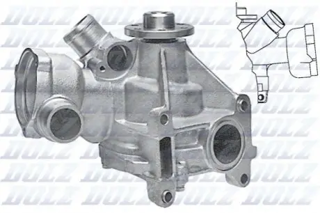 Насос охолоджуючої рідини, з ущільненням MERCEDES 124 (C124), 124 T-MODEL (S124), 124 (W124), 190 (W201), E T-MODEL (S124), E (W124), G (W463), S (W126), SL (R107) 2.4D-3.0 09.83-09.97 DOLZ M174