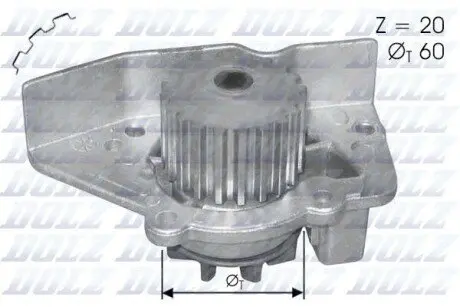 Насос охолоджуючої рідини, з ущільненням CITROEN XANTIA, XSARA, ZX PEUGEOT 306, 406 1.8 06.95-04.03 DOLZ N406 Купити в Україні