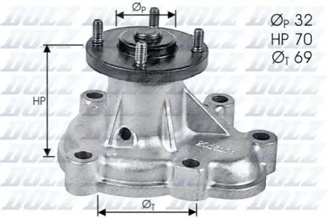 Насос охолоджуючої рідини, з ущільненням OPEL ASTRA F, COMBO, CORSA A, CORSA A TR, CORSA B, VECTRA A 1.5D/1.7D 09.87-10.01 DOLZ O131 Купити в Україні