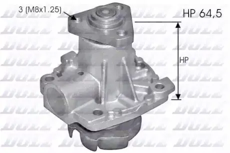 Насос охолоджуючої рідини, з ущільненням FIAT SEDICI SUBARU JUSTY III SUZUKI GRAND VITARA II, IGNIS I, IGNIS II, JIMNY, LIANA, SWIFT III, SWIFT IV, SX4, SX4 S-CROSS, VITARA 1.3/1.5/1.6 10.00 DOLZ S248