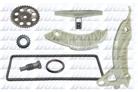 Комплект ланцюга ГРМ Citroen C4/Peugeot 308 1.6 08- (ланцюг, натяжник, шестерня) DOLZ SKCC123F Купити в Україні