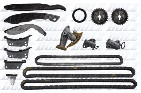 Комплект цепи ГРМ Hyundai H-1 (TQ)/Kia Sorento I (JC) 2.5CRDi 01- DOLZ SKCH039