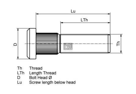 Болт для кріплення колеса DT 117139