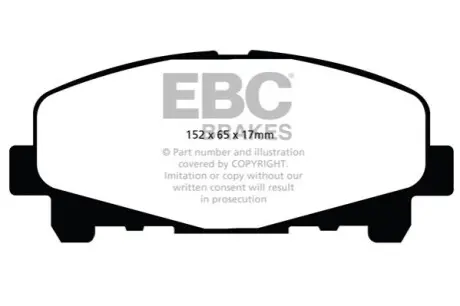 Комплект гальмівних колодок, дискове гальмо EBC DP21999