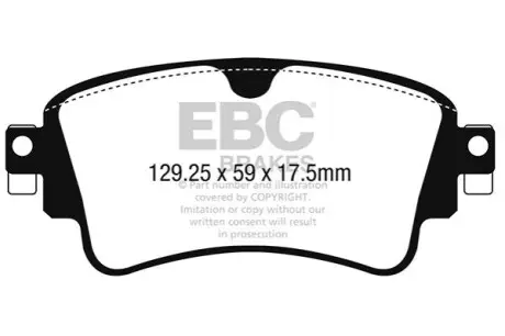Комплект гальмівних колодок, дискове гальмо EBC DP22254
