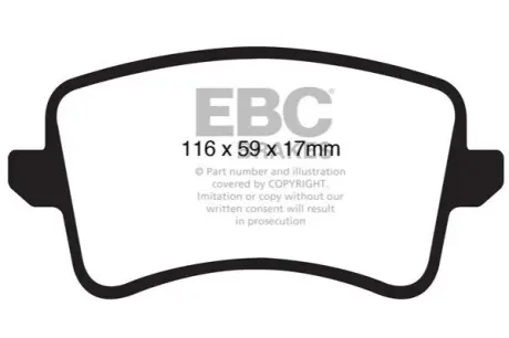 Комплект гальмівних колодок, дискове гальмо EBC DP41988R
