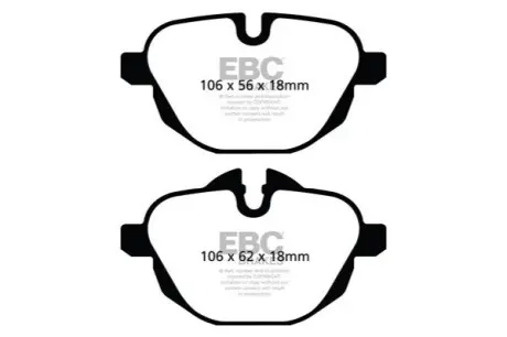 Тормозные колодки - тюнинг Yellow Stuff, разрешение BMW 5 (F10), 5 (F11), 5 (G30, F90), 5 (G31), 6 GRAN TURISMO (G32), 7 (G11, G12), I8 (I12), I8 (I15), X3 (F25), X3 (G01), X3 (G01 1.5H-3.0H 02.09- EBC DP42047R