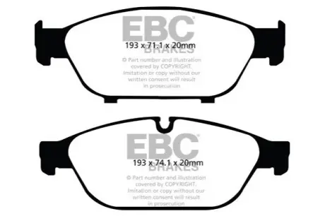 Комплект гальмівних колодок, дискове гальмо EBC DP42086R