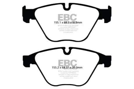 Комплект гальмівних колодок, дискове гальмо EBC DP42103R