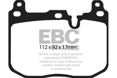 Комплект гальмівних колодок, дискове гальмо EBC DP42130R