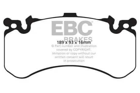 Комплект гальмівних колодок, дискове гальмо EBC DP42158R