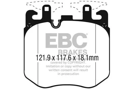 Комплект гальмівних колодок, дискове гальмо EBC DP42304R