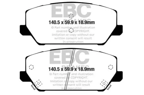 Комплект гальмівних колодок, дискове гальмо EBC DP42343R
