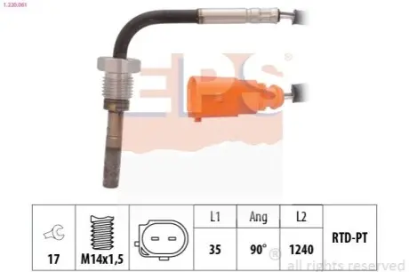 Фото VW датчик температури ВГ T5 2,5TDI EPS (1.220.061) зображення 1